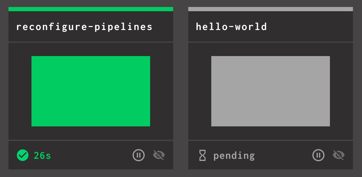 UI showing two pipelines
