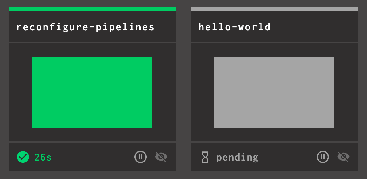 Concourse dashboard showing two pipelines